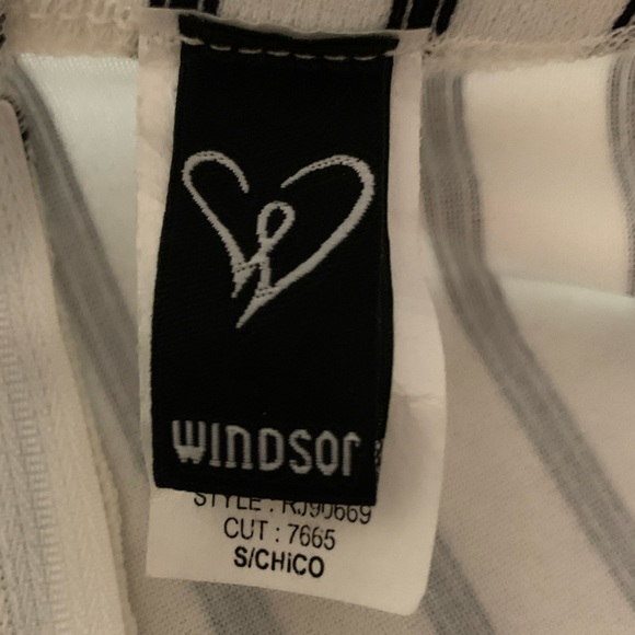 Windsor Strapless White Striped Jumpsuit - Picture 6 of 6